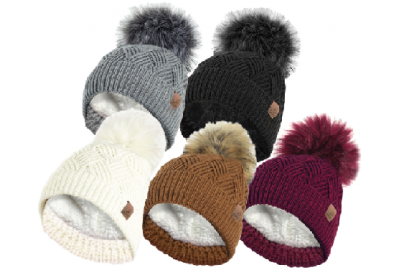 Bartleby Keswick Diamond Knit Ladies Bobble Hat (with detachable bobble)